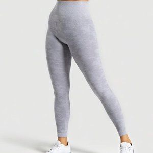 Gymshark Light Grey Camo Seamless Leggings with Butt Scrunch
